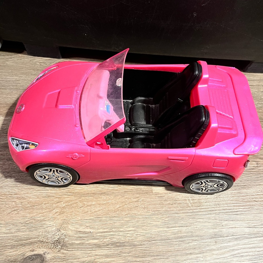 Barbie Pink and Black Sports Convertible Toy Car